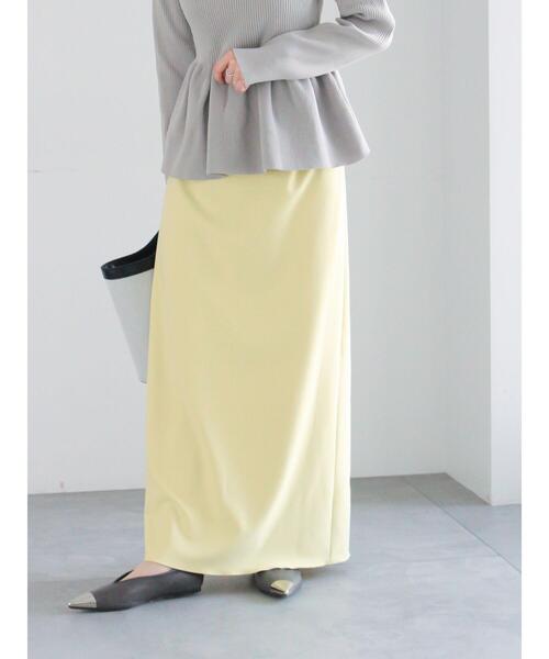 Te chichi(テチチ)の「ストレッチジョーゼットナロースカート《2026 spring catalog item》(スカート・レディース・オフホワイト/チャコールグレー/イエロー・S/M)」の6枚目の写真