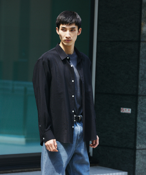 JOURNAL STANDARD（ジャーナルスタンダード）の「EVALET / エバレット ST ライト レギュラー カラー シャツ（シャツ/ブラウス・メンズ・オレンジ/ライトグレー/サックスブルー/ブラック・LARGE/MEDIUM/SMALL）」の20枚目の写真