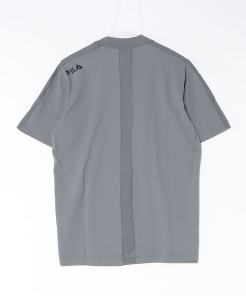 FILA GOLF(フィラゴルフ )の「FILA GOLF フィラゴルフ ゴルフウェア 接触冷感 吸汗速乾 UVカット メッシュ切替 半袖モックネックシャツ(Tシャツ/カットソー・メンズ・オフホワイト/グレー/ブラック・3L/LL/L/M)」の4枚目の写真