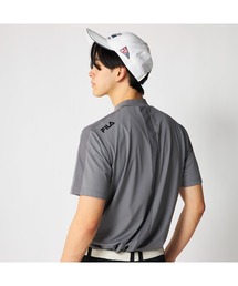 FILA GOLF フィラゴルフ ゴルフウェア 接触冷感 吸汗速乾 UVカット メッシュ切替 半袖モックネックシャツ