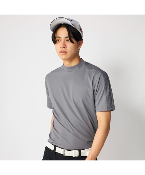 FILA GOLF(フィラゴルフ )の「FILA GOLF フィラゴルフ ゴルフウェア 接触冷感 吸汗速乾 UVカット メッシュ切替 半袖モックネックシャツ(Tシャツ/カットソー・メンズ・オフホワイト/グレー/ブラック・3L/LL/L/M)」の21枚目の写真