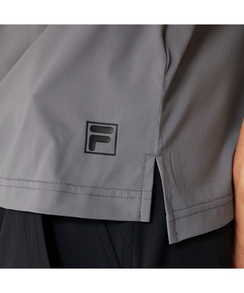 FILA GOLF(フィラゴルフ )の「FILA GOLF フィラゴルフ ゴルフウェア 接触冷感 吸汗速乾 UVカット メッシュ切替 半袖モックネックシャツ(Tシャツ/カットソー・メンズ・オフホワイト/グレー/ブラック・3L/LL/L/M)」の8枚目の写真