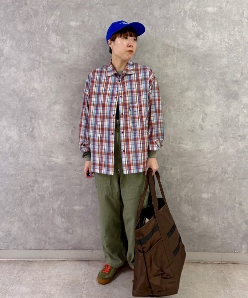 Snow Peak(スノーピーク)の「Snow Peak / Fade Check Breezy Shirt フェードチェックブリージーシャツ(シャツ/ブラウス・メンズ・レッド/グレイッシュベージュ/ライトブルー・S/M/L/XL/1)」の7枚目の写真