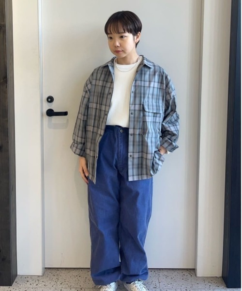 Snow Peak(スノーピーク)の「Snow Peak / Fade Check Breezy Shirt フェードチェックブリージーシャツ(シャツ/ブラウス・メンズ・レッド/グレイッシュベージュ/ライトブルー・S/M/L/XL/1)」の5枚目の写真