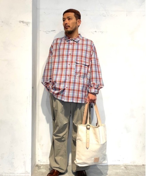 Snow Peak(スノーピーク)の「Snow Peak / Fade Check Breezy Shirt フェードチェックブリージーシャツ(シャツ/ブラウス・メンズ・レッド/グレイッシュベージュ/ライトブルー・S/M/L/XL/1)」の4枚目の写真