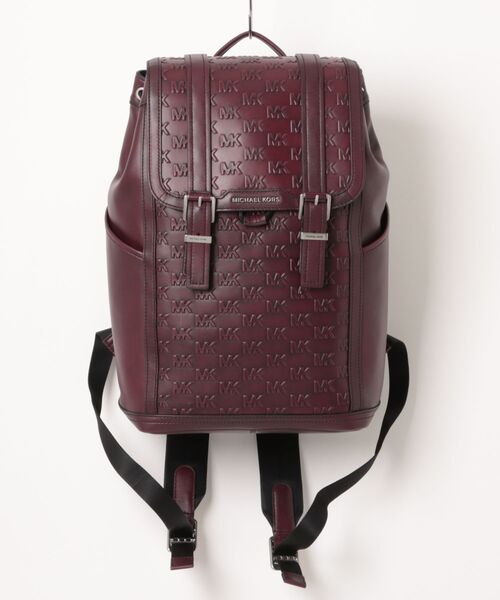 MICHAEL KORS(マイケルコース)の「COLBY ロゴエンボス バーニッシュレザー バックパック ミディアム(バックパック/リュック・メンズ・レッド系・FREE)」の1枚目の写真