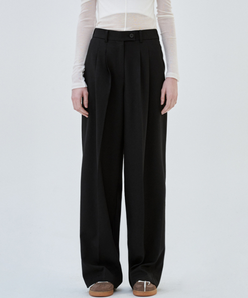 MALOUPE（マロップ）の「2173 ツーピンタックワイドパンツ (ブラック)（スラックス・レディース・その他・26/28/30）」の4枚目の写真