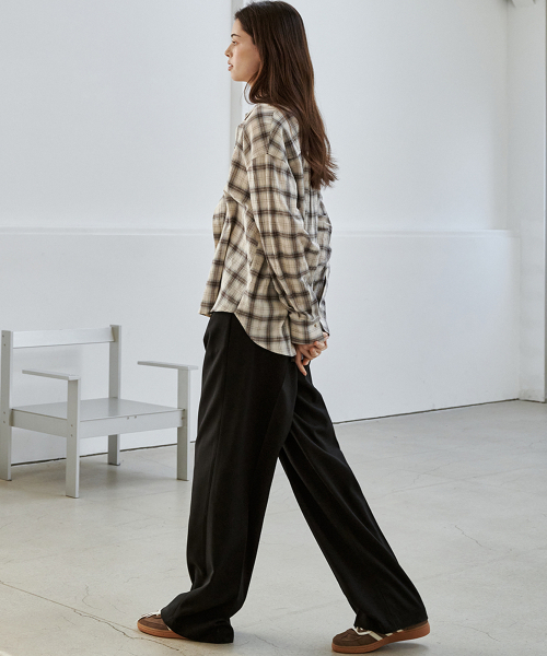 MALOUPE（マロップ）の「2173 ツーピンタックワイドパンツ (ブラック)（スラックス・レディース・その他・26/28/30）」の10枚目の写真