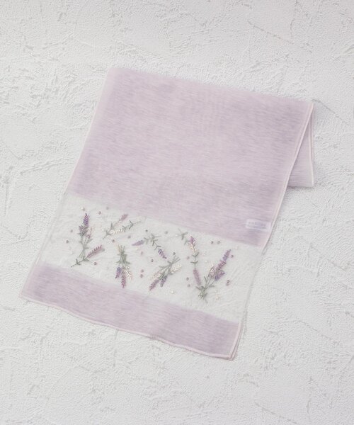 one'sterrace(ワンズテラス)の「シアー 刺繍ミニストール(ストール/ショール・レディース・パープル系2/アイボリー系8・99)」の3枚目の写真