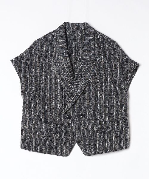 ROBES&CONFECTIONS(ローブスコンフェクションズ)の「Robes & Confections/ローブス&コンフェクションズ/尾州ツイード H JKT(テーラードジャケット・レディース・ブルー/ネイビー・1)」の2枚目の写真