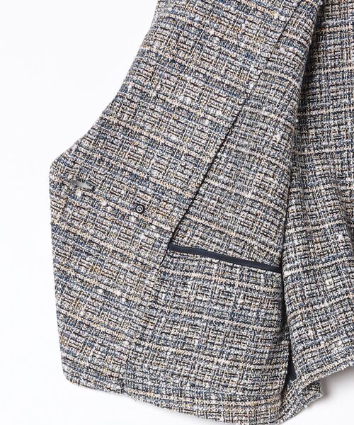 ROBES&CONFECTIONS(ローブスコンフェクションズ)の「Robes & Confections/ローブス&コンフェクションズ/尾州ツイード H JKT(テーラードジャケット・レディース・ブルー/ネイビー・1)」の4枚目の写真