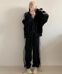 Lips（リップス）の「サイドラインパンツ＆ジップパーカー/セットアップ/ストリートカジュアル（セットアップ）」