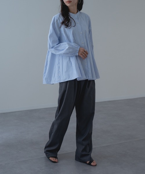 refinedworks（リファインドワークス）の「【refinedworks】フロントギャザーフレアブラウス（シャツ/ブラウス・レディース・ネイビー/グリーン/ホワイト・FREE）」の22枚目の写真