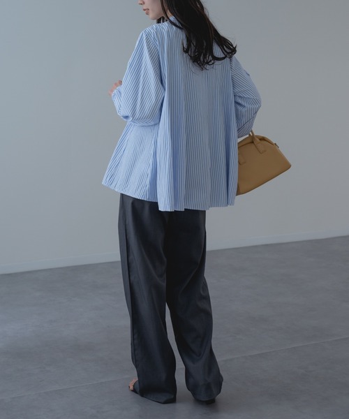 refinedworks（リファインドワークス）の「【refinedworks】フロントギャザーフレアブラウス（シャツ/ブラウス・レディース・ネイビー/グリーン/ホワイト・FREE）」の21枚目の写真