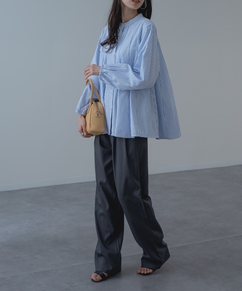 refinedworks（リファインドワークス）の「【refinedworks】フロントギャザーフレアブラウス（シャツ/ブラウス・レディース・ネイビー/グリーン/ホワイト・FREE）」の20枚目の写真