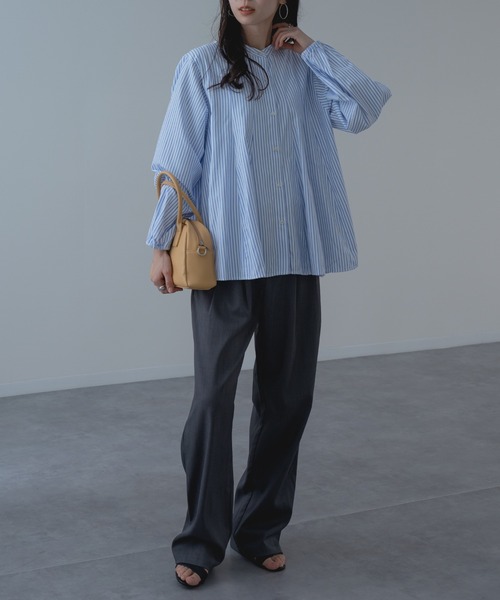 refinedworks（リファインドワークス）の「【refinedworks】フロントギャザーフレアブラウス（シャツ/ブラウス・レディース・ネイビー/グリーン/ホワイト・FREE）」の19枚目の写真