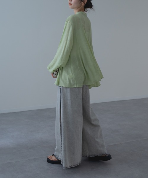 refinedworks（リファインドワークス）の「【refinedworks】フロントギャザーフレアブラウス（シャツ/ブラウス・レディース・ネイビー/グリーン/ホワイト・FREE）」の16枚目の写真