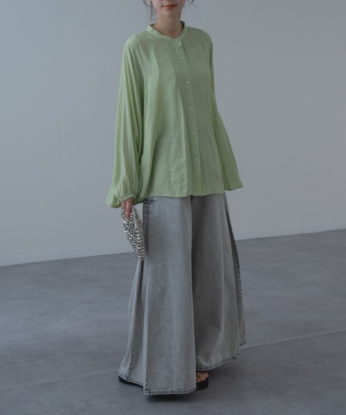 refinedworks（リファインドワークス）の「【refinedworks】フロントギャザーフレアブラウス（シャツ/ブラウス・レディース・ネイビー/グリーン/ホワイト・FREE）」の18枚目の写真