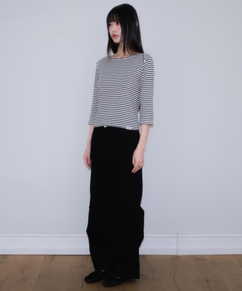 ROSEFRANTZ（ロゼフランツ）の「Stripe Three-Quarter Sleeve [Dark Gray]（Tシャツ/カットソー・レディース・ダークグレー・OS）」の11枚目の写真
