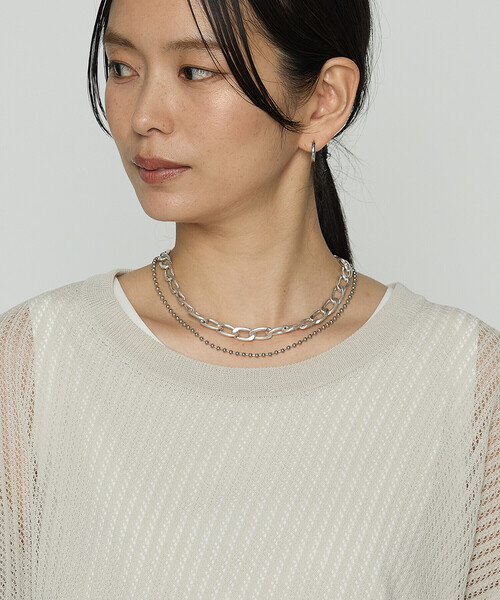 COMME CA（コムサ）の「〔 Sサイズ 〕 透かし編みレース柄 レイヤードニット（アンサンブル・レディース・グレー・5号）」の12枚目の写真