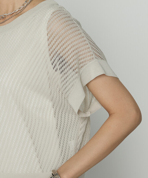 COMME CA（コムサ）の「〔 Sサイズ 〕 透かし編みレース柄 レイヤードニット（アンサンブル・レディース・グレー・5号）」の13枚目の写真