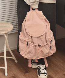 【float】しわしわ加工 ドロストポケット付き フラップリュック リュックサック【7色展開】