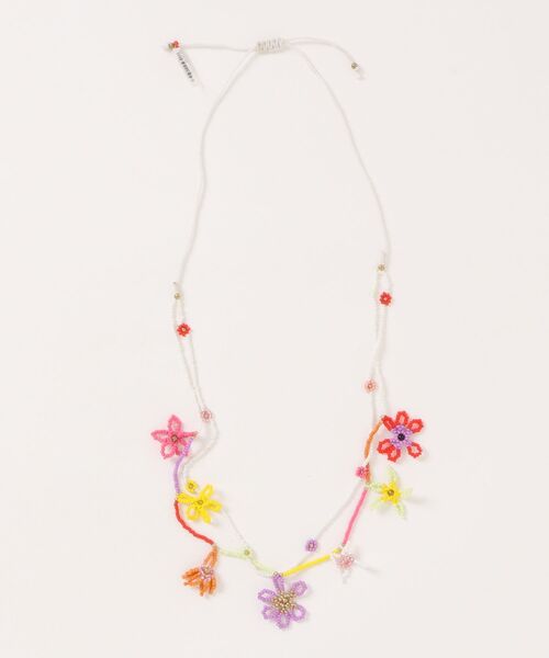 チャイハネ(チャイハネ)の「【チャイハネ】フラワーズネックレス(ネックレス・レディース・ホワイト/グリーン・FREE)」の2枚目の写真
