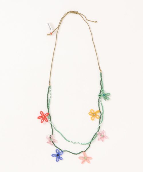 チャイハネ(チャイハネ)の「【チャイハネ】フラワーズネックレス(ネックレス・レディース・ホワイト/グリーン・FREE)」の1枚目の写真