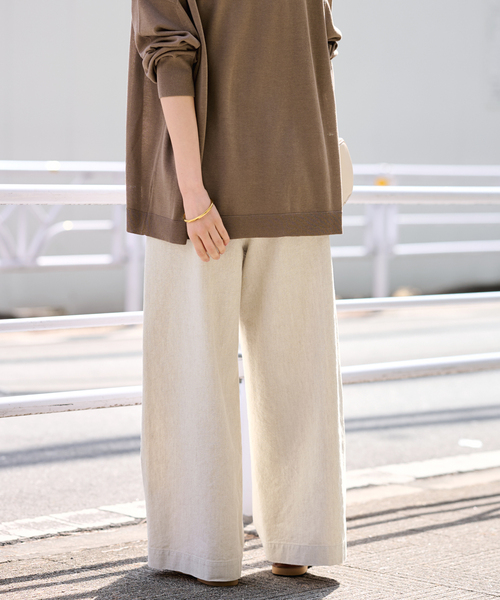 FRAMeWORK（フレームワーク）の「≪追加≫綿麻イージーパンツ（その他パンツ・レディース・ネイビー/ベージュ/ホワイト・36/38）」の5枚目の写真