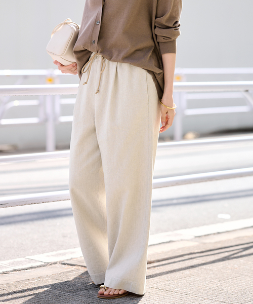 FRAMeWORK（フレームワーク）の「≪追加≫綿麻イージーパンツ（その他パンツ・レディース・ネイビー/ベージュ/ホワイト・36/38）」の8枚目の写真