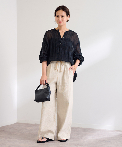 FRAMeWORK（フレームワーク）の「≪追加≫綿麻イージーパンツ（その他パンツ・レディース・ネイビー/ベージュ/ホワイト・36/38）」の12枚目の写真