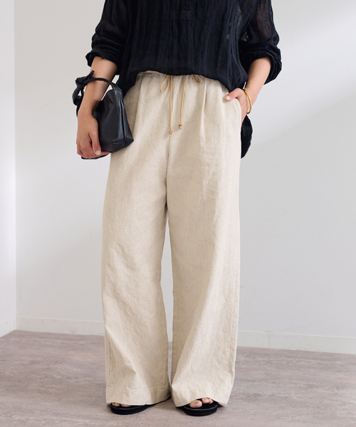 FRAMeWORK（フレームワーク）の「≪追加≫綿麻イージーパンツ（その他パンツ・レディース・ネイビー/ベージュ/ホワイト・36/38）」の14枚目の写真