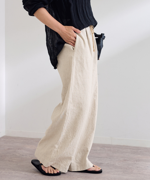 FRAMeWORK（フレームワーク）の「≪追加≫綿麻イージーパンツ（その他パンツ・レディース・ネイビー/ベージュ/ホワイト・36/38）」の16枚目の写真