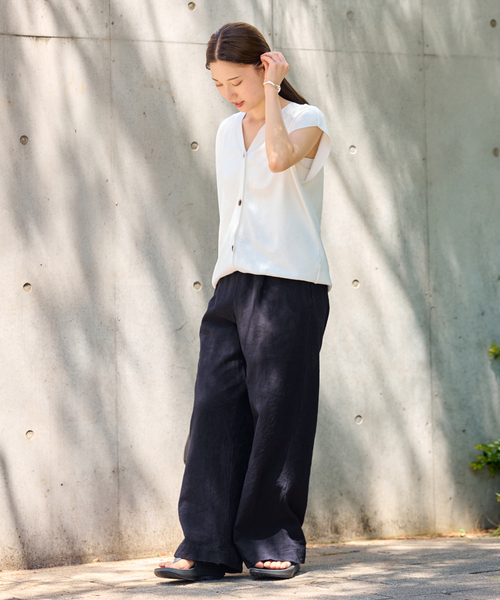 FRAMeWORK（フレームワーク）の「≪追加≫綿麻イージーパンツ（その他パンツ・レディース・ネイビー/ベージュ/ホワイト・36/38）」の20枚目の写真