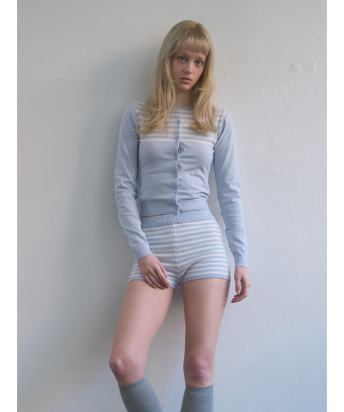 Kijun（キジュン）の「Stripe Knit Cardigan Sky Blue（カーディガン/ボレロ・レディース・その他・SMALL/MEDIUM）」の2枚目の写真