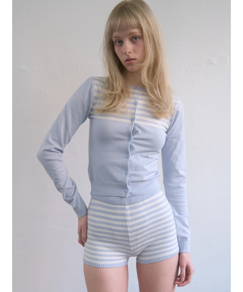 Kijun（キジュン）の「Stripe Knit Cardigan Sky Blue（カーディガン/ボレロ・レディース・その他・SMALL/MEDIUM）」の6枚目の写真