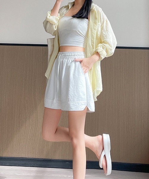 Miniministore(ミニミニストア)の「ショートパンツ ウエストゴム レディース(デニムパンツ・レディース・ブラック/ホワイト/ダークグレー・FREE)」の7枚目の写真