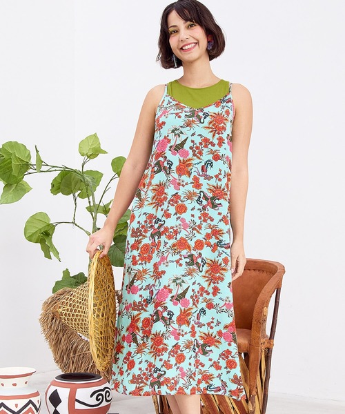 チャイハネ(チャイハネ)の「【チャイハネ】ボヘクランキャミワンピース(ワンピース・レディース・ベージュ/ブラック/ターコイズブルー・FREE)」の1枚目の写真