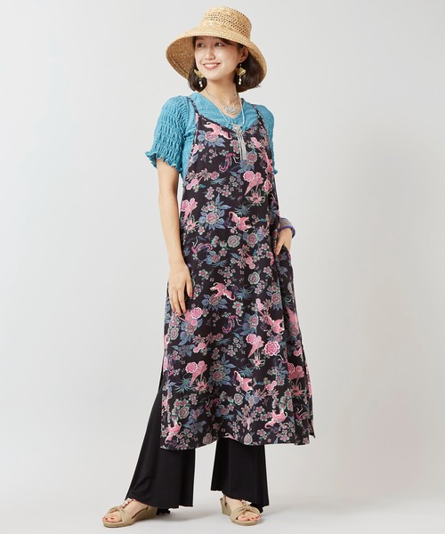 チャイハネ(チャイハネ)の「【チャイハネ】ボヘクランキャミワンピース(ワンピース・レディース・ベージュ/ブラック/ターコイズブルー・FREE)」の6枚目の写真