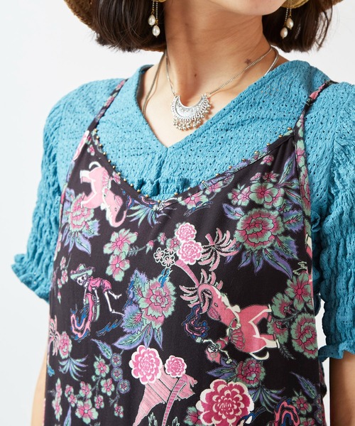 チャイハネ(チャイハネ)の「【チャイハネ】ボヘクランキャミワンピース(ワンピース・レディース・ベージュ/ブラック/ターコイズブルー・FREE)」の10枚目の写真