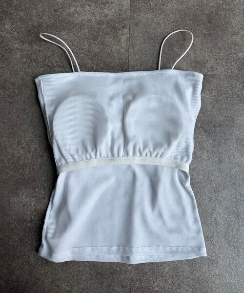 Thevon（ゼボン）の「カットリブカップ付きキャミ（キャミソール・レディース・ブラック/グレイッシュベージュ/オフホワイト・FREE）」の8枚目の写真