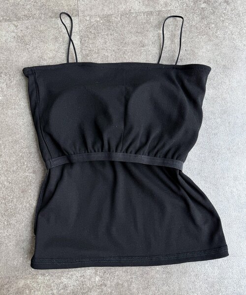 Thevon（ゼボン）の「カットリブカップ付きキャミ（キャミソール・レディース・ブラック/グレイッシュベージュ/オフホワイト・FREE）」の18枚目の写真