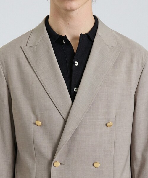 DESIGNWORKS（デザインワークス）の「シアーウールイージーダブルジャケット（テーラードジャケット・メンズ・グレイッシュベージュ・50/48/46/44）」の3枚目の写真