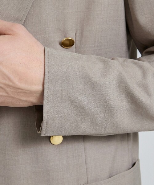 DESIGNWORKS（デザインワークス）の「シアーウールイージーダブルジャケット（テーラードジャケット・メンズ・グレイッシュベージュ・50/48/46/44）」の4枚目の写真