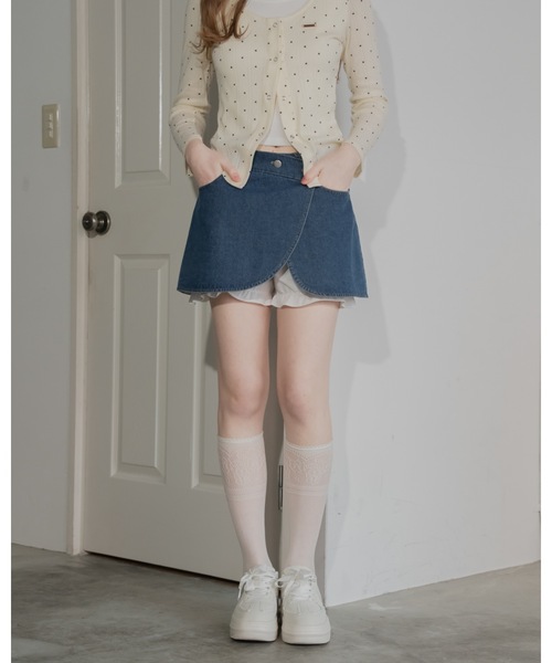 JUMELLE(ジュメロ)の「フリルパンツデニムスカート(デニムスカート・レディース・ブラック/ブルー・MEDIUM/SMALL)」の5枚目の写真