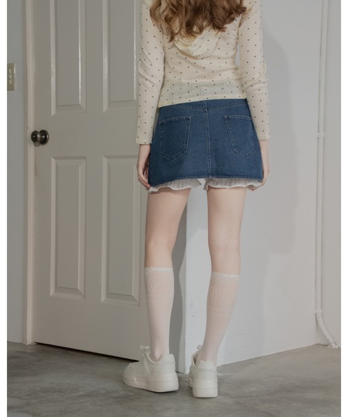 JUMELLE(ジュメロ)の「フリルパンツデニムスカート(デニムスカート・レディース・ブラック/ブルー・MEDIUM/SMALL)」の7枚目の写真