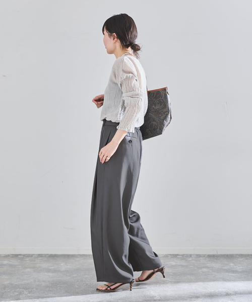 IENA（イエナ）の「《洗濯機洗い可》UVカット/接触冷感 ツイルコクーンスラックス（スラックス・レディース・チャコールグレー/ブラウン・40/38/36/34）」の5枚目の写真