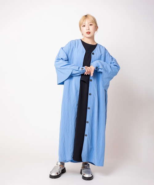 OSMOSIS(オズモーシス)の「バックギャザーライトコート(その他アウター・レディース・アイボリー/ブラック/ブルー・ONE SIZE)」の5枚目の写真