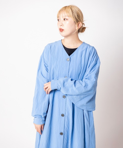 OSMOSIS(オズモーシス)の「バックギャザーライトコート(その他アウター・レディース・アイボリー/ブラック/ブルー・ONE SIZE)」の6枚目の写真