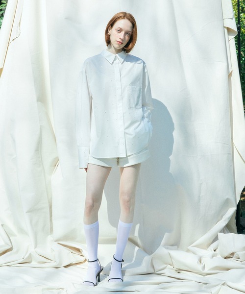 EIMY ISTOIRE(エイミーイストワール)の「ECLAT BIJOU SHIRT(シャツ/ブラウス・レディース・ホワイト/ストライプ・F)」の2枚目の写真